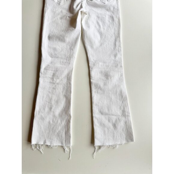 MOTHER The Hustler Ankle Fray Fairest of Them All White Flare Jeans, Size 26 - Picture 11 of 16
